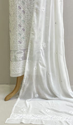 将图像加载到图库查看器中， Women&#39;s Lucknowi Handcrafted Viscose Georgette Chikankari Kurta And Dupatta Set - HONC0176123
