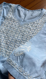 Load image into Gallery viewer, Women&#39;s Lucknowi Handcrafted Cotton Chikankari Kurti - HONC0301006
