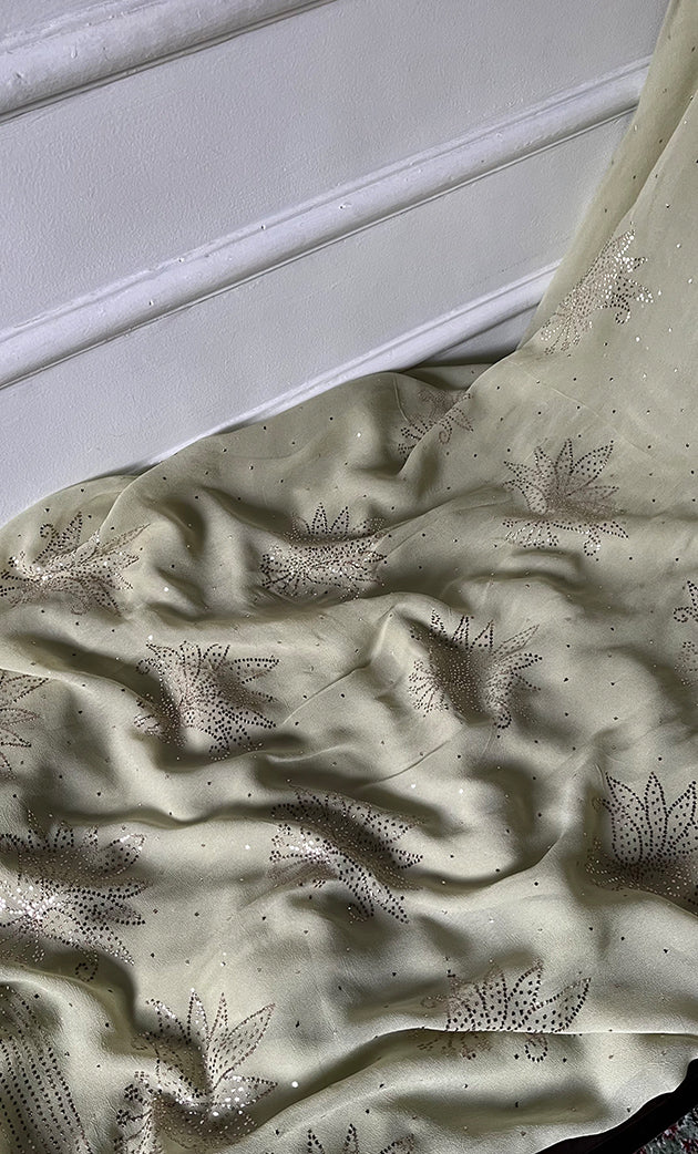 Women's Lucknowi Handcrafted Viscose Georgette Unstitched Chikankari Suit Material - HONC0336838