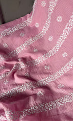 Load image into Gallery viewer, Alishba Women&#39;s Lucknowi Handcrafted Kota Cotton Chikankari Unstitched Kurta And Dupatta Set - HONC0312639
