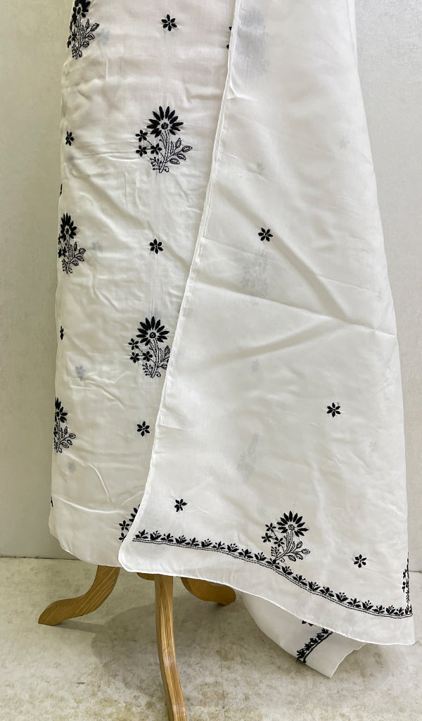 Women's Lakhnavi Handcrafted Mul Cotton Chikankari Kurta And Dupatta Set- HONC0161740