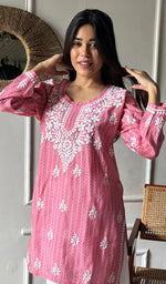Load image into Gallery viewer, Sezuka Women's Lakhnavi Handcrafted Cotton Chikankari Top - HONC0350786