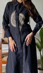 Load image into Gallery viewer, Women&#39;s Lucknowi Handcrafted Cotton Chikankari Dress - HONC0301613
