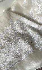 将图像加载到图库查看器中， Women&#39;s Lakhnavi Handcrafted Pure Organza Chikankari Unstitched Kurta And Dupatta Set- HONC0328886
