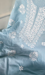 Load image into Gallery viewer, Shumaira Women's Lakhnavi Handcrafted Cotton Chikankari Unstitched Kurti Fabric - HONC0326387