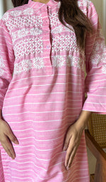 Load image into Gallery viewer, Amanat Women&#39;s Lucknowi Handcrafted Cotton Chikankari Kurti - HONC0276852
