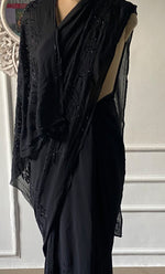 Load image into Gallery viewer, Women's Lakhnavi Handcrafted Viscose Georgette Chikankari Saree - HONC0256156