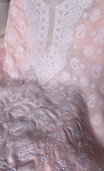 将图像加载到图库查看器中， Women&#39;s Lakhnavi Handcrafted Cotton Chikankari Unstitched Kurti Fabric - HONC0318476
