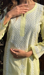 将图像加载到图库查看器中， Women&#39;s Lucknowi Handcrafted Cotton Chikankari Kurti - HONC0217320
