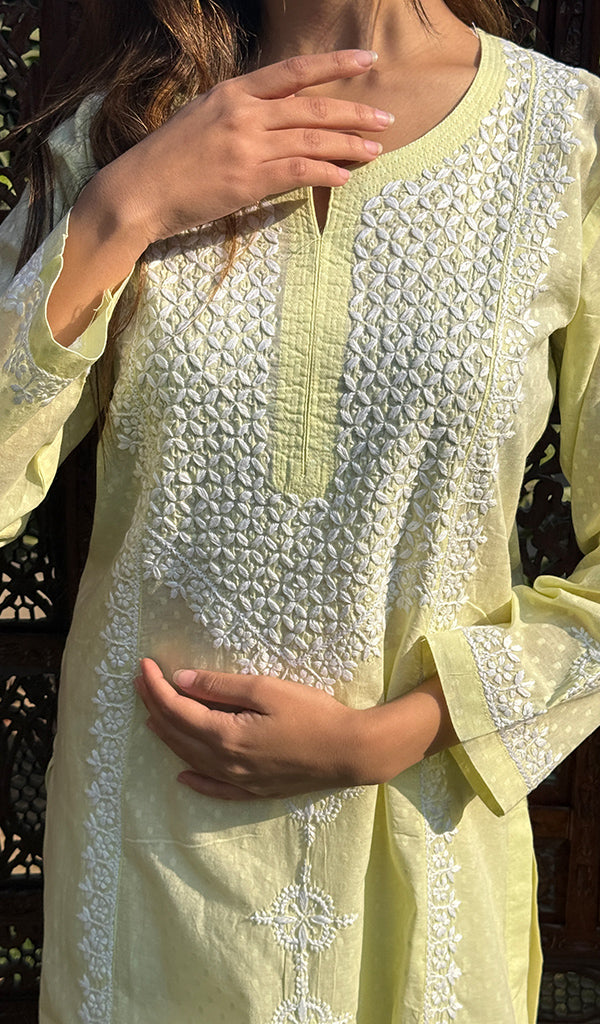 Women's Lucknowi Handcrafted Cotton Chikankari Kurti - HONC0217320