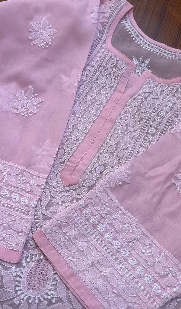 Women's Lakhnavi Handcrafted Cotton Chikankari Kurti - HONC0274189