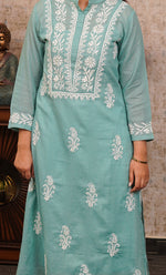 将图像加载到图库查看器中， Women&#39;s Lakhnavi Handcrafted Kota Cotton Chikankari Kurti - HONC0306029
