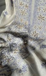 Load image into Gallery viewer, Women&#39;s Lakhnavi Handcrafted Mul Chanderi Unstitched Kurta And Dupatta Set- HONC0309619
