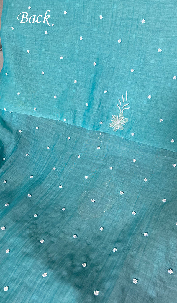 Women's Lakhnavi Handcrafted Mul Chanderi Unstitched Chikankari Full Suit - HONC0362592