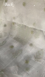 Load image into Gallery viewer, Women's Lakhnavi Handcrafted Pure Organza Chikankari Unstitched Kurta And Dupatta Set- HONC0340873