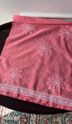 Load image into Gallery viewer, Women's Lakhnavi Handcrafted Cotton Chikankari Unstitched Kurti Fabric - HONC0371825