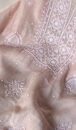 Load image into Gallery viewer, Women&#39;s Lakhnavi Handcrafted Mul Chanderi Chikankari Full Suit Material - HONC0279291
