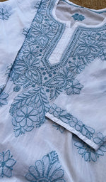 Load image into Gallery viewer, Women&#39;s Lucknowi Handcrafted Cotton Chikankari Kurti - HONC0273992
