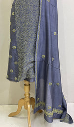 将图像加载到图库查看器中， Women&#39;s Lakhnavi Handcrafted Chanderi Silk Chikankari Full Suit - HONC077303
