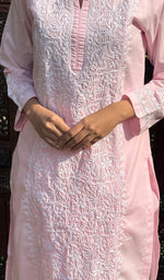 Load image into Gallery viewer, Iqra Women&#39;s Lucknowi Handcrafted Cotton Chikankari Kurti - HONC0164372
