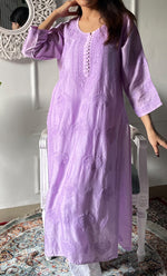 将图像加载到图库查看器中， Women's Lucknowi Handcrafted Raw silk Chikankari Kurti - HONC0330089