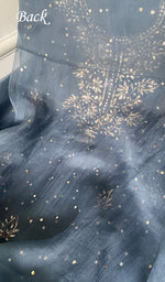 Load image into Gallery viewer, Marifa Women's Lakhnavi Handcrafted Pure Organza Chikankari Unstitched Kurta And Dupatta Set- HONC0362251