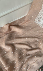 Load image into Gallery viewer, Women's Lakhnavi Handcrafted Unstitchd Mul Chanderi Kurta And Dupatta Set - HONC0338195