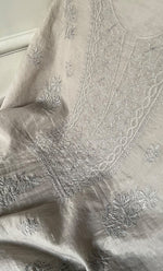 Load image into Gallery viewer, Women's Lakhnavi Handcrafted Mul Chanderi Unstitched Chikankari Full Suit Material - HONC0319531
