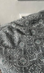 将图像加载到图库查看器中， Women's Lakhnavi Handcrafted Pure Organza Chikankari Unstitched Kurta And Dupatta Set- HONC0319972