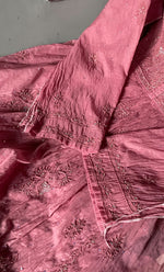 将图像加载到图库查看器中， Women&#39;s Lakhnavi Handcrafted Mul Chanderi Semi - stitched Kurta And Dupatta Set- HONC0294459
