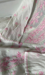 Load image into Gallery viewer, Women&#39;s Lakhnavi Handcrafted Mul Chanderi Semi - Stitched Kurta And Dupatta Set - HONC0314873
