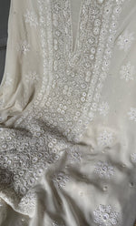 Load image into Gallery viewer, Women&#39;s Lakhnavi Handcrafted Pure Silk Georgette Chikankari Kurta And Dupatta Set- HONC0200115
