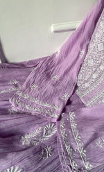Load image into Gallery viewer, Women's Lakhnavi Handcrafted Mul Chanderi Semi - Stitched Kurta And Dupatta Set- HONC0307208