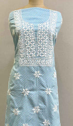 将图像加载到图库查看器中， Women&#39;s Lakhnavi Handcrafted Cotton Chikankari Unstitched Kurti Fabric - HONC0192295

