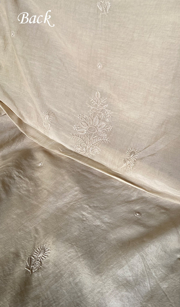Women's Lakhnavi Handcrafted Muslin Unstitched Chikankari Full Suit - HONC0344388