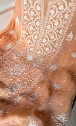 Load image into Gallery viewer, Women's Lakhnavi Handcrafted Unstitched Mul Chanderi Kurta And Dupatta Set - HONC0321794