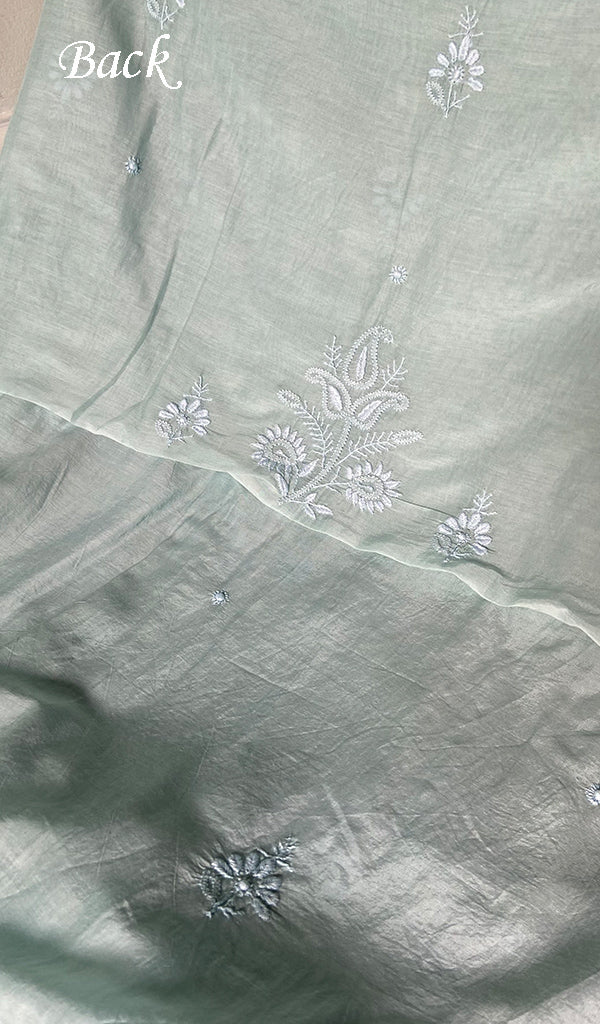 Women's Lakhnavi Handcrafted Muslin Unstitched Chikankari Full Suit - HONC0344386