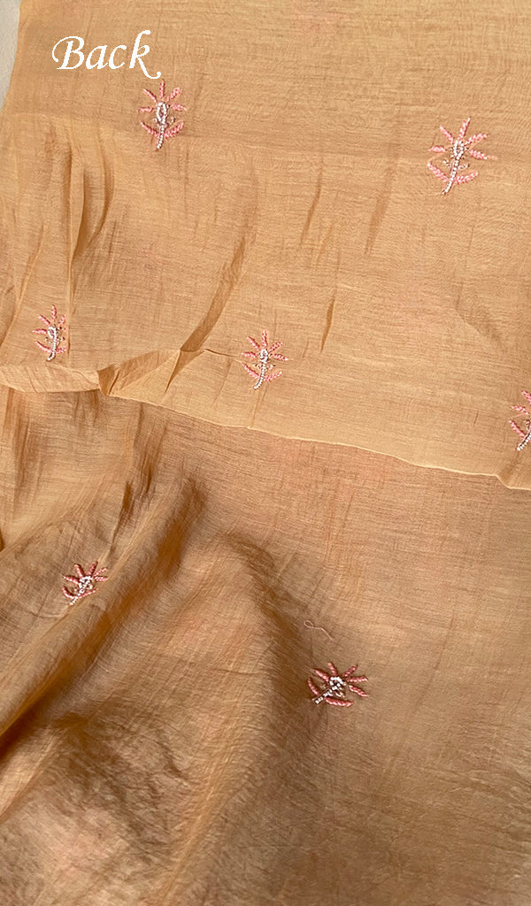 Women's Lakhnavi Handcrafted Mul Chanderi Unstitched Chikankari Full Suit - HONC0343187