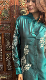 Load image into Gallery viewer, Arohi Women&#39;s Lakhnavi Handcrafted  Pure banglore silk top with fine Chikankari - HONC0261658
