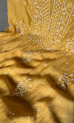 Load image into Gallery viewer, Women&#39;s Lakhnavi Handcrafted Mul Chanderi Unstitched Kurta And Dupatta Set- HONC0310813
