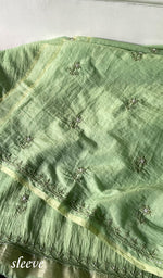 Load image into Gallery viewer, Women's Lakhnavi Handcrafted Mul Chanderi Unstitched Chikankari Full Suit Material - HONC0314661