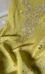 Load image into Gallery viewer, Women&#39;s Lakhnavi Handcrafted Mul Chanderi Unstitched Kurta And Dupatta Set - HONC0295673
