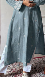 Prisha Women's Lakhnavi Handcrafted Cotton Chikankari Kurti - HONC033333