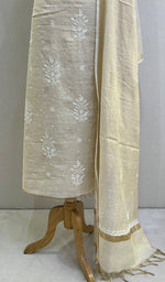 将图像加载到图库查看器中， Women&#39;s Lakhnavi Handcrafted Munga Silk Chikankari Kurta And Dupatta Set - HONC0199288
