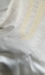 Load image into Gallery viewer, Lucknowi Handcrafted Munga Silk Chikankari Unstitched Men&#39;s Kurta Fabric - HONC0230087
