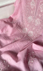 Load image into Gallery viewer, Women&#39;s Lakhnavi Handcrafted Mul Chanderi Unstitched Chikankari Full Suit Material - HONC0314659
