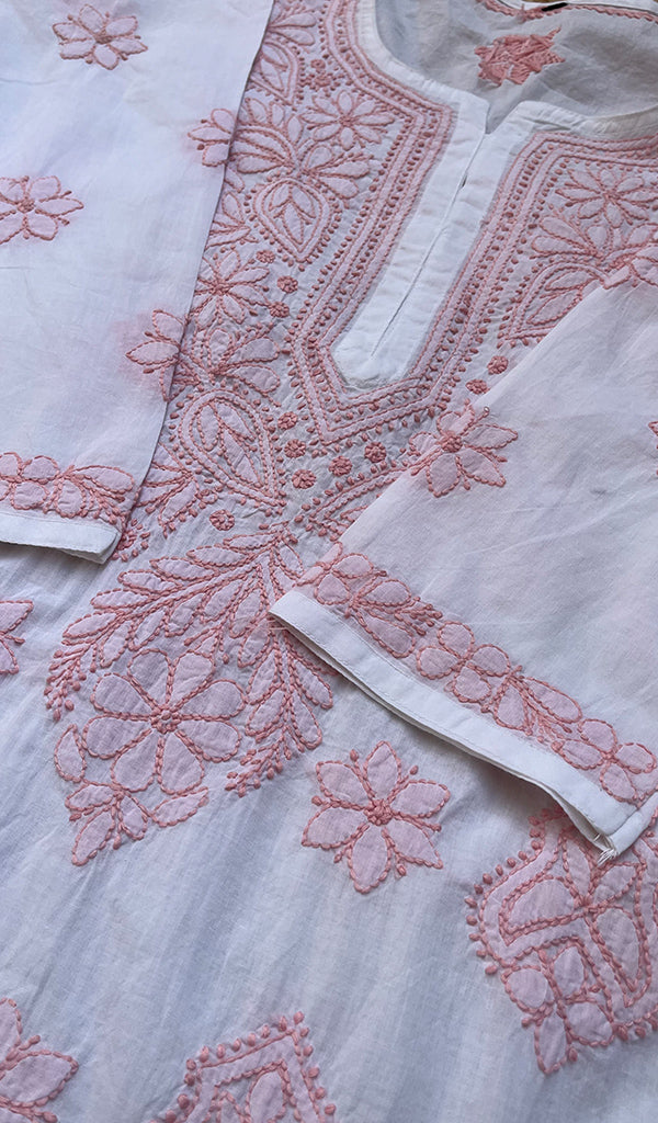 Zoha Women's Lucknowi Handcrafted Cotton Chikankari Kurti - HONC0267935