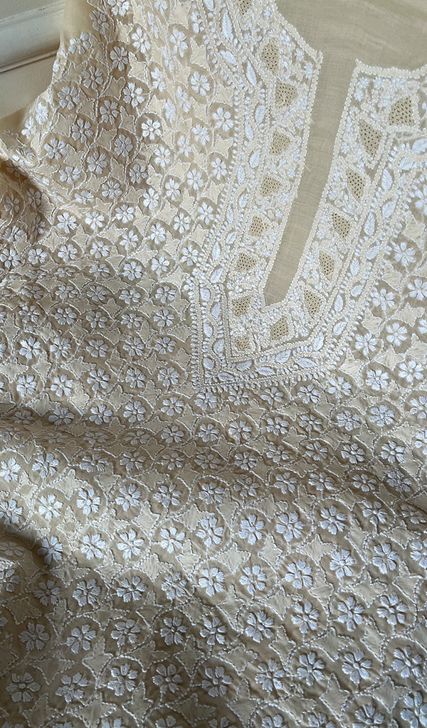Alina Women's Lakhnavi Handcrafted Cotton Chikankari Suit Material - HONC0284908