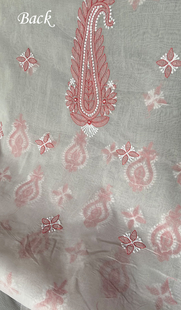 Women's Lakhnavi Handcrafted Cotton Unstitched Chikankari Suit Material - HONC0367458