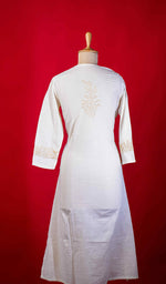 Load image into Gallery viewer, Women&#39;s Lucknowi Handcrafted Cotton Chikankari Kurti - HONC0219431
